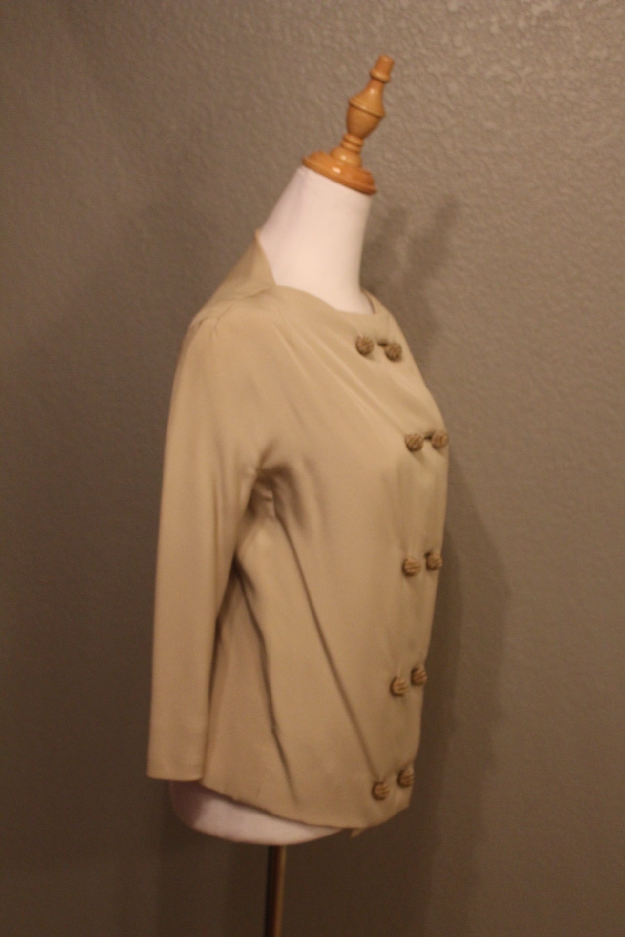 Sharp and Snazzy Light Gold Dress with Jacket