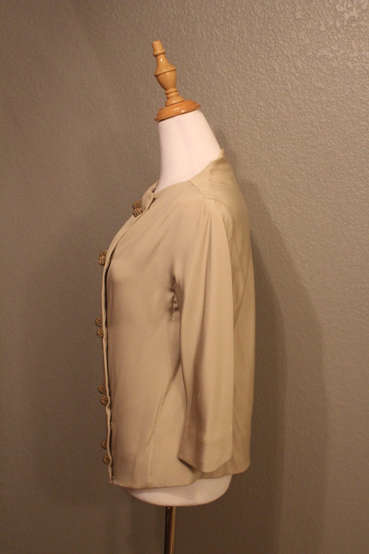 Sharp and Snazzy Light Gold Dress with Jacket